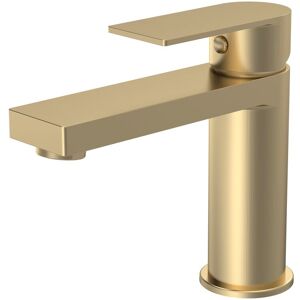 Balterley Square Mono Basin Mixer Tap Push Button Waste Brushed Brass in Metallics Metallics Balterley Square Mono Basin Mixer Tap Push Button Waste Brushed Brass in Metallics Metallics