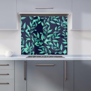 Warren Reed - Designer Delicate Green Foliage Kitchen Splashback in Blue Size: 700mm x 650mm Blue 700mm x 650mm Warren Reed - Designer Delicate Green Foliage Kitchen Splashback in Blue Size: 700mm x 650mm Blue 700mm x 650mm