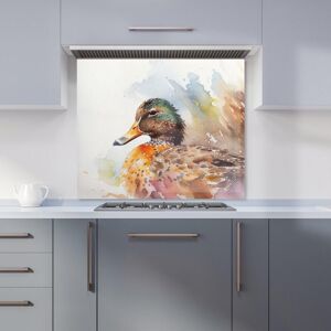 Warren Reed - Designer Mallard Watercolour Kitchen Splashback in Brown Size: 700mm x 650mm Brown 700mm x 650mm Warren Reed - Designer Mallard Watercolour Kitchen Splashback in Brown Size: 700mm x 650mm Brown 700mm x 650mm