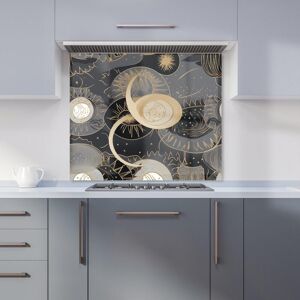 Warren Reed - Designer Abstract Silver Gold Sun & Moon Kitchen Splashback in Grey Size: 600mm x 750mm Grey 600mm x 750mm Warren Reed - Designer Abstract Silver Gold Sun & Moon Kitchen Splashback in Grey Size: 600mm x 750mm Grey 600mm x 750mm