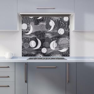 Warren Reed - Designer Abstract Black White Moon & Sun Kitchen Splashback in Grey Size: 600mm x 750mm Grey 600mm x 750mm Warren Reed - Designer Abstract Black White Moon & Sun Kitchen Splashback in Grey Size: 600mm x 750mm Grey 600mm x 750mm