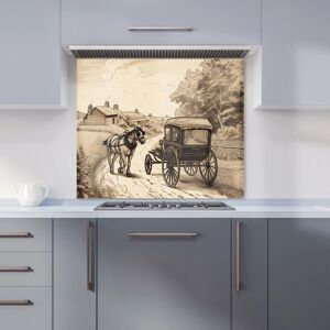 Warren Reed - Designer A Horse & His Cart Kitchen Splashback in Black Size: 600mm x 600mm Black 600mm x 600mm Warren Reed - Designer A Horse & His Cart Kitchen Splashback in Black Size: 600mm x 600mm Black 600mm x 600mm