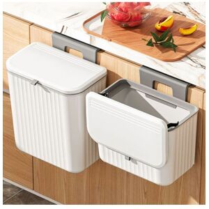 Living and Home 7L/9L Hanging Rubbish Bin Sliding Dustbin for Kitchen Bathroom with Lid in White Size: Medium White Medium Living and Home 7L/9L Hanging Rubbish Bin Sliding Dustbin for Kitchen Bathroom with Lid in White Size: Medium White Medium