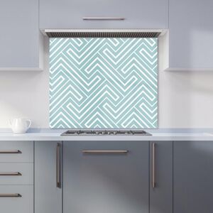 Warren Reed - Designer Blue & White Geometric Pattern Kitchen Splashback in Green Size: 700mm x 750mm Green 700mm x 750mm Warren Reed - Designer Blue & White Geometric Pattern Kitchen Splashback in Green Size: 700mm x 750mm Green 700mm x 750mm