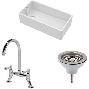 Balterley Fireclay 1 Bowl Belfast Sink Waste Tap 895mm in White White Balterley Fireclay 1 Bowl Belfast Sink Waste Tap 895mm in White White
