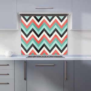 Warren Reed - Designer Geometric Colored Chevron Pattern Kitchen Splashback in Green Size: 600mm x 600mm Green 600mm x 600mm Warren Reed - Designer Geometric Colored Chevron Pattern Kitchen Splashback in Green Size: 600mm x 600mm Green 600mm x 600mm