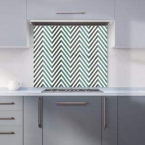 Warren Reed - Designer Geometric Herringbone Chevron Blues Kitchen Splashback in Green Size: 900mm x 750mm Green 900mm x 750mm Warren Reed - Designer Geometric Herringbone Chevron Blues Kitchen Splashback in Green Size: 900mm x 750mm Green 900mm x 750mm