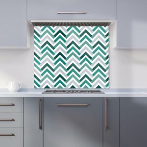 Warren Reed - Designer Geometric Multi Colored Chevron Pattern Kitchen Splashback in Green Size: 600mm x 750mm Green 600mm x 750mm Warren Reed - Designer Geometric Multi Colored Chevron Pattern Kitchen Splashback in Green Size: 600mm x 750mm Green 600mm x 750mm