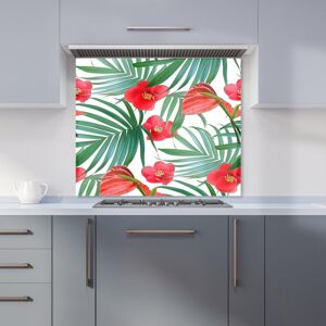Warren Reed - Designer Tropical Flowers, Palm Leaves Hawaiian Kitchen Splashback in Green Size: 700mm x 750mm Green 700mm x 750mm Warren Reed - Designer Tropical Flowers, Palm Leaves Hawaiian Kitchen Splashback in Green Size: 700mm x 750mm Green 700mm x 750mm