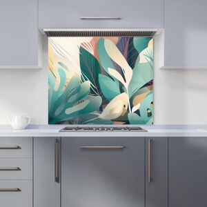 Warren Reed - Designer Abstract Tropical Leaves Kitchen Splashback in Green Size: 900mm x 750mm Green 900mm x 750mm Warren Reed - Designer Abstract Tropical Leaves Kitchen Splashback in Green Size: 900mm x 750mm Green 900mm x 750mm