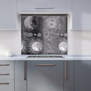 Warren Reed - Designer Black Grey Abstract Sun & Moon Kitchen Splashback Size: 700mm x 750mm Grey 700mm x 750mm Warren Reed - Designer Black Grey Abstract Sun & Moon Kitchen Splashback Size: 700mm x 750mm Grey 700mm x 750mm