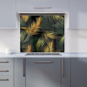 Warren Reed - Designer Golden Palm Leaves Kitchen Splashback in Green Size: 700mm x 750mm Green 700mm x 750mm Warren Reed - Designer Golden Palm Leaves Kitchen Splashback in Green Size: 700mm x 750mm Green 700mm x 750mm