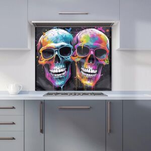Warren Reed - Designer Splashart Happy Skeletons In Glasses Kitchen Splashback Size: 700mm x 750mm Multicolor 700mm x 750mm Warren Reed - Designer Splashart Happy Skeletons In Glasses Kitchen Splashback Size: 700mm x 750mm Multicolor 700mm x 750mm