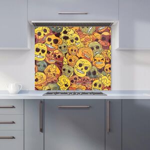 Warren Reed - Designer Autumnal Skulls Pattern Kitchen Splashback in Orange Size: 700mm x 750mm Orange 700mm x 750mm Warren Reed - Designer Autumnal Skulls Pattern Kitchen Splashback in Orange Size: 700mm x 750mm Orange 700mm x 750mm