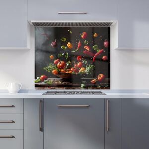 Warren Reed - Designer Dynamic Levitation: Vegetable Ballet Kitchen Splashback Size: 700mm x 750mm Multicolor 700mm x 750mm Warren Reed - Designer Dynamic Levitation: Vegetable Ballet Kitchen Splashback Size: 700mm x 750mm Multicolor 700mm x 750mm