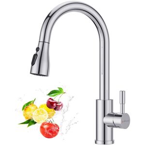 Appaso Kitchen Tap, Kitchen Sink Mixer Tap with Pull Out Sprayer, 3 Spary Modes in Silver Silver Appaso Kitchen Tap, Kitchen Sink Mixer Tap with Pull Out Sprayer, 3 Spary Modes in Silver Silver