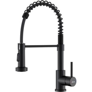 Appaso Kitchen Tap Matt-Black with Pull Out Spray 360 Degrees Swivel in Black Black Appaso Kitchen Tap Matt-Black with Pull Out Spray 360 Degrees Swivel in Black Black