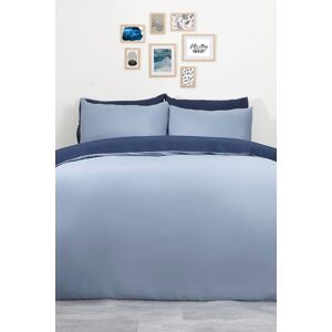 Brentfords Plain Dyed Reversible Duvet Cover Cover with Pillowcase Set