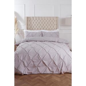 Highams Diamond Pintuck Duvet Cover with Pillowcase