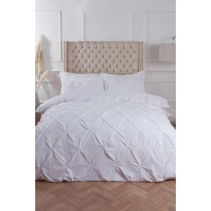 Highams Diamond Pintuck Duvet Cover with Pillowcase