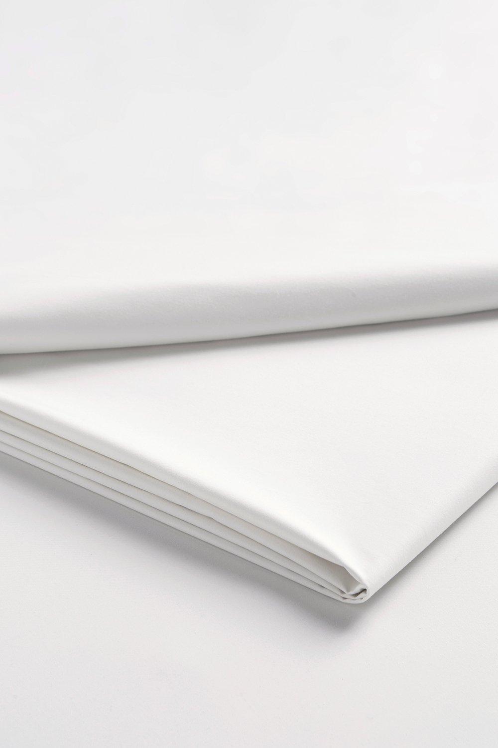 Christy 400TC Luxury Cotton Sateen Plain Dye Bedding Flat Sheets
