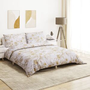 Berkfield Home Duvet Cover Set White & Brown 140x200 cm Cotton White 140x200 cm Berkfield Home Duvet Cover Set White & Brown 140x200 cm Cotton White 140x200 cm