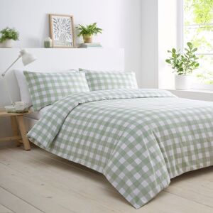Portfolio Home Gingham Check Bedding Duvet Cover Quilt Set with Pillowcase in Green Size: Super King Green Super King Portfolio Home Gingham Check Bedding Duvet Cover Quilt Set with Pillowcase in Green Size: Super King Green Super King