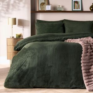 OHS Thermal Soft Teddy Fleece Duvet Cover Bedding Set in Green Size: King Green King OHS Thermal Soft Teddy Fleece Duvet Cover Bedding Set in Green Size: King Green King