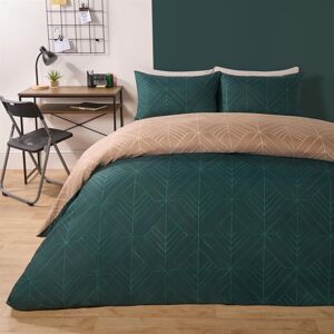 OHS Geo Duvet Cover Bedding Set & Pillowcase Reversible Art Deco Quilt in Natural Size: Double Natural Double OHS Geo Duvet Cover Bedding Set & Pillowcase Reversible Art Deco Quilt in Natural Size: Double Natural Double