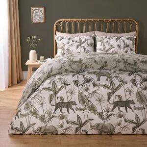 OHS Duvet Cover Set Safari Jungle Reversible Bed Quilt with Pillowcases Soft Bedding in Pale Green Size: King Pale Green King OHS Duvet Cover Set Safari Jungle Reversible Bed Quilt with Pillowcases Soft Bedding in Pale Green Size: King Pale Green King