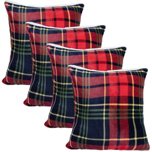 OHS 4 Pack Tartan Check Cushion Covers Pillow Case Soft Warm Fleece Set in Dark Navy Size: 45 cm x 45 cm Dark Navy 45 cm x 45 cm OHS 4 Pack Tartan Check Cushion Covers Pillow Case Soft Warm Fleece Set in Dark Navy Size: 45 cm x 45 cm Dark Navy 45 cm x 45 cm
