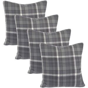 OHS Woven Check Cushion Covers Tartan Pack of 2 Filled Case Pad Set 18" x 18" Home in Charcoal Size: 45 cm x 45 cm Charcoal 45 cm x 45 cm OHS Woven Check Cushion Covers Tartan Pack of 2 Filled Case Pad Set 18" x 18" Home in Charcoal Size: 45 cm x 45 cm Charcoal 45 cm x 45 cm