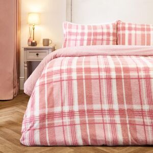 OHS Tartan Check Teddy Fleece Thermal Duvet Cover Bedding Set in Baby Pink Size: King Baby Pink King OHS Tartan Check Teddy Fleece Thermal Duvet Cover Bedding Set in Baby Pink Size: King Baby Pink King