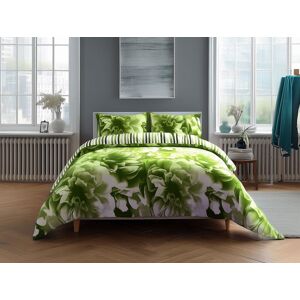Snug City Duvet Cover & Pillowcase Set Reversible Rose & Stripe Design Polycotton Bed Linen in Lime Size: Double Lime Double Snug City Duvet Cover & Pillowcase Set Reversible Rose & Stripe Design Polycotton Bed Linen in Lime Size: Double Lime Double
