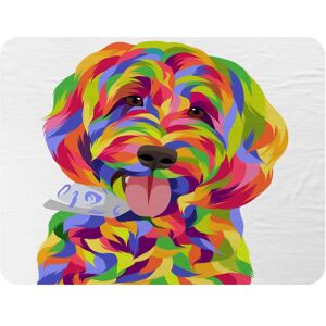 Benjamin Tate Design Animal Dog Illustration Pop Art Designer Blanket in Natural Size: 120 cm x 150 cm Natural 120 cm x 150 cm Benjamin Tate Design Animal Dog Illustration Pop Art Designer Blanket in Natural Size: 120 cm x 150 cm Natural 120 cm x 150 cm