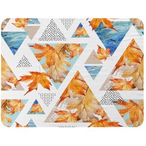 Benjamin Tate Design Autumn Geometrics With Maple Leaves Blanket in Natural Size: 120 cm x 150 cm Natural 120 cm x 150 cm Benjamin Tate Design Autumn Geometrics With Maple Leaves Blanket in Natural Size: 120 cm x 150 cm Natural 120 cm x 150 cm