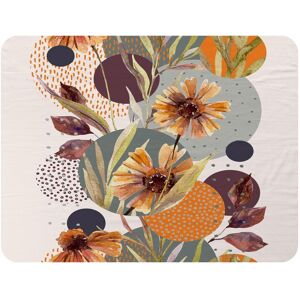 Benjamin Tate Design Orange Geometric With Flowers Blanket in Natural Size: 120 cm x 150 cm Natural 120 cm x 150 cm Benjamin Tate Design Orange Geometric With Flowers Blanket in Natural Size: 120 cm x 150 cm Natural 120 cm x 150 cm