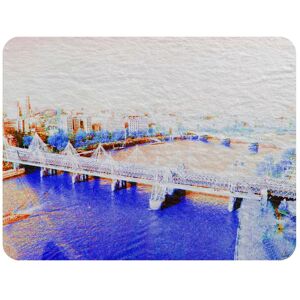Benjamin Tate Design London Eye Veiw Blue Blanket in Natural Size: 120 cm x 150 cm Natural 120 cm x 150 cm Benjamin Tate Design London Eye Veiw Blue Blanket in Natural Size: 120 cm x 150 cm Natural 120 cm x 150 cm