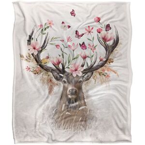 Reinders Floral Deer Silky Touch Super Soft Throw Blanket 152 X 127 cm in White White 152 X 127 cm Reinders Floral Deer Silky Touch Super Soft Throw Blanket 152 X 127 cm in White White 152 X 127 cm