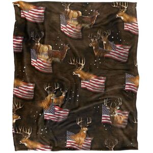 JQ Licensing Cf-Jp American Flag Deer Pattern Silky Touch Super Soft Throw Blanket 152 X 127 cm in White White 152 X 127 cm JQ Licensing Cf-Jp American Flag Deer Pattern Silky Touch Super Soft Throw Blanket 152 X 127 cm in White White 152 X 127 cm