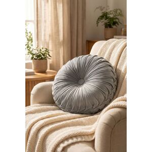 Living and Home 35cm Round Velvet Pillow for Couch Small Handmade Decorative Throw Pillow for Bed Bedroom in Grey Grey Living and Home 35cm Round Velvet Pillow for Couch Small Handmade Decorative Throw Pillow for Bed Bedroom in Grey Grey