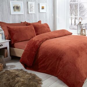 Smart Living Luxury Super Soft & Reversible Waffle Teddy Fleece Duvet Set in Burnt Orange Size: Super King Burnt Orange Super King Smart Living Luxury Super Soft & Reversible Waffle Teddy Fleece Duvet Set in Burnt Orange Size: Super King Burnt Orange Super King