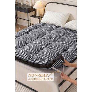 Living and Home 10cm Comfortable Quilted Mattress Topper in Dark Grey Size: Double Dark Grey Double Living and Home 10cm Comfortable Quilted Mattress Topper in Dark Grey Size: Double Dark Grey Double