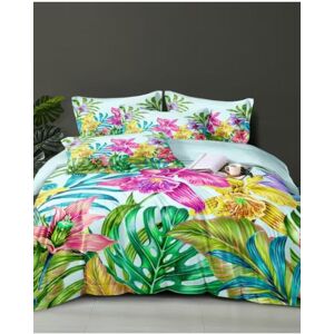 Ezysleep Azure Floral Printed Duvet Set Size: Double Multicolor Double Ezysleep Azure Floral Printed Duvet Set Size: Double Multicolor Double