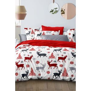Ezysleep Reindeer Printed Duvet Set in Red Size: Double Red Double Ezysleep Reindeer Printed Duvet Set in Red Size: Double Red Double