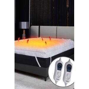 Ezysleep 4 Inch Extra Thick Heated Mattress Topper in White Size: King White King Ezysleep 4 Inch Extra Thick Heated Mattress Topper in White Size: King White King