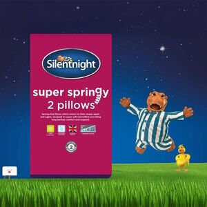 Silentnight Pillows 2 Pack Super Springy Soft Support Bed Quality Filled Plump in White White Silentnight Pillows 2 Pack Super Springy Soft Support Bed Quality Filled Plump in White White