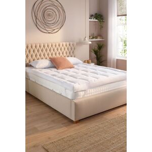 Slumberdown Sleep Soundly Climate Control Extra Deep 10cm Mattress Topper in White Size: Double Fitted White Double Fitted Slumberdown Sleep Soundly Climate Control Extra Deep 10cm Mattress Topper in White Size: Double Fitted White Double Fitted