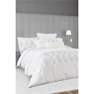 Nalu Nicole Scherzinger 'Dalisay' Cotton Sateen Duvet Set in White Size: Double White Double Nalu Nicole Scherzinger 'Dalisay' Cotton Sateen Duvet Set in White Size: Double White Double