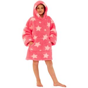 Just Essentials Women's Star Print Oversized Teddy Fleece Hooded Blanket Wearable Throw in Pink Pink One Size Just Essentials Women's Star Print Oversized Teddy Fleece Hooded Blanket Wearable Throw in Pink Pink One Size